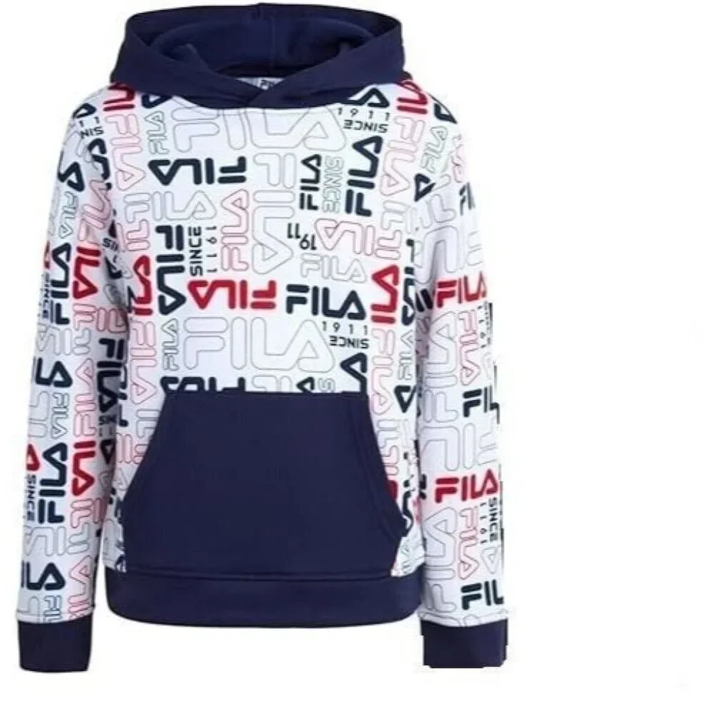 Fila Boys Active Hoodie Sweatshirt Navy Classic Logo Size Small (8) New